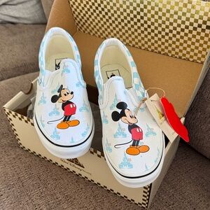 Vans Mickey Mouse Slip-On Sneakers - White and Blue